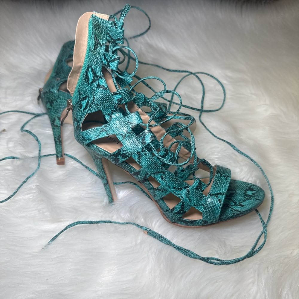 JustFab Blue Gladiator Heels